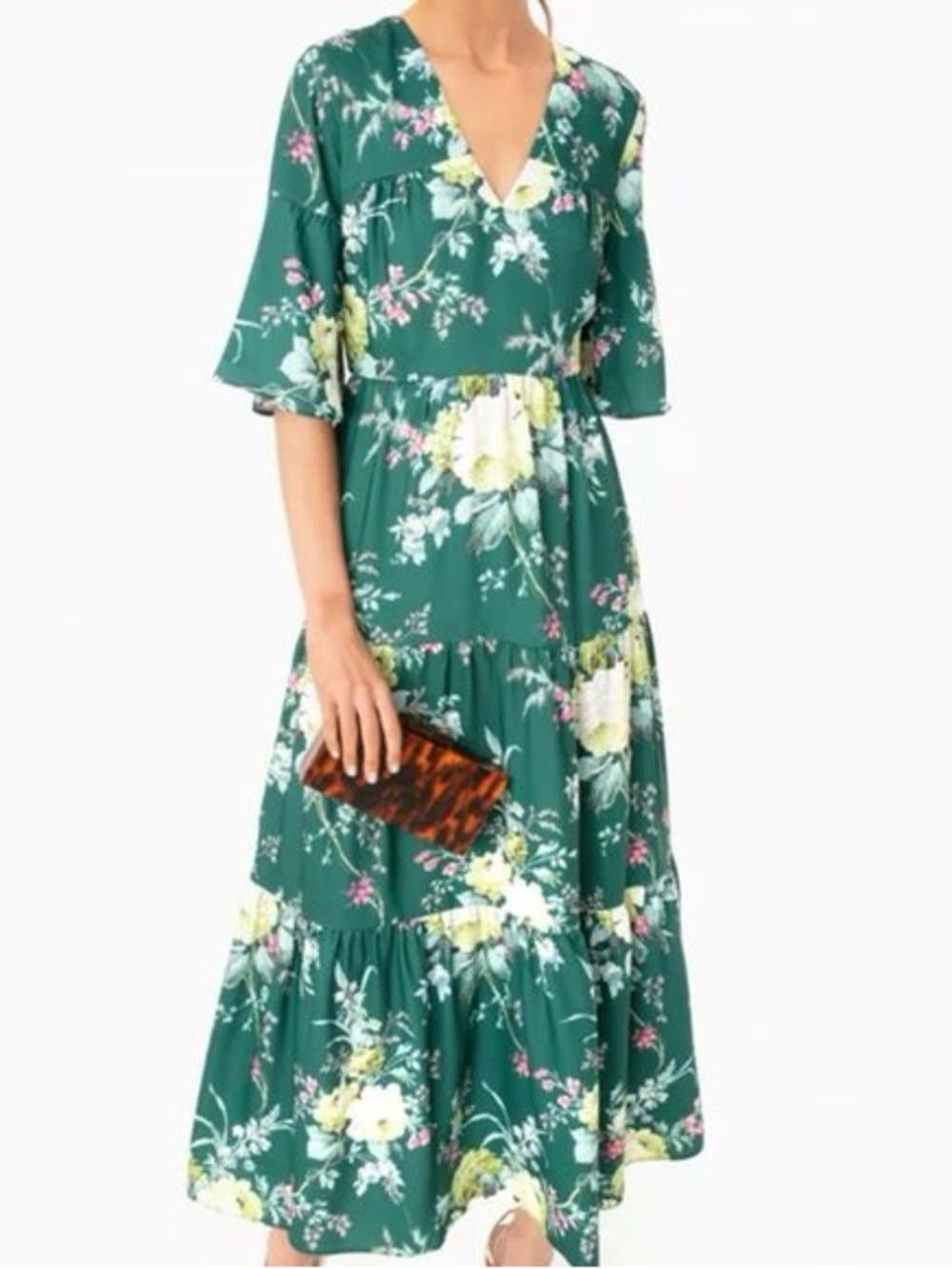 Tuckernuck Dark Green Chinoiserie Floral Maxi Dress